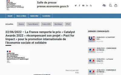 France wins the “Catalyst 2030 Awards 2022” prize for its “Pact for Impact” project